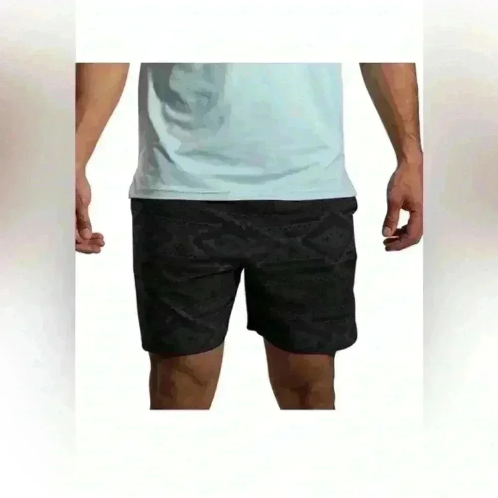 NEW Chubbies The Quests Training Shorts 7” Black Teal Geometric